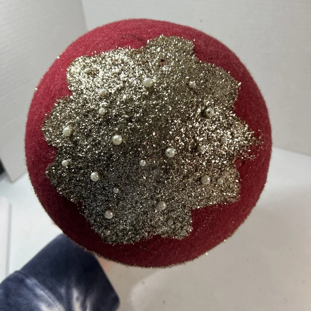 Glittered Wool Felt Mushroom 12